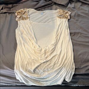 Elegant Cream Sleeveless Top